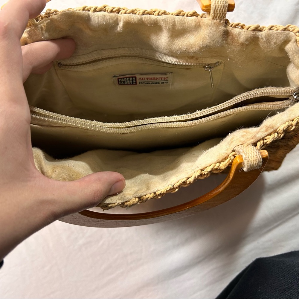 Faded Glory Rattan Tan and Brown Woven Clutch - Picture 6 of 6